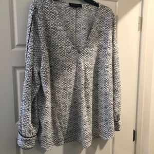 Black and White glasses blouse from ELOQUII